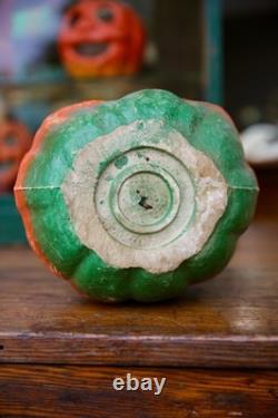 Antique Vintage HALLOWEEN Paper Mache Pumpkin Jack-O-Lantern LARGE 7 ORIGINAL