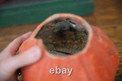 Antique Vintage HALLOWEEN Paper Mache Pumpkin Jack-O-Lantern LARGE 7 ORIGINAL