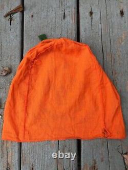 Antique Vintage Halloween 1950's Orange Jack O Lantern Childs Cloth Costume