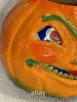 Antique Vintage Halloween Paper Mache Pulp Jack o' Lantern, 30s-40s