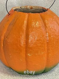 Antique Vintage Halloween Paper Mache Pulp Jack o' Lantern, 30s-40s