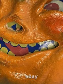 Antique Vintage Halloween Paper Mache Pulp Jack o' Lantern, 30s-40s