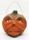 Antique Vintage Halloween Paper Mache Pulp Plaster Jack-O-Lantern Pumpkin