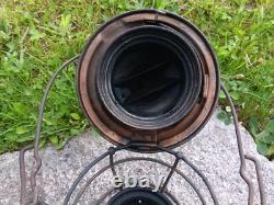 Antique Vintage I. C. R. R. Illinois Central Railroad Lantern Adlake Etched Globe