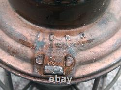 Antique Vintage I. C. R. R. Illinois Central Railroad Lantern Adlake Etched Globe