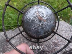 Antique Vintage I. C. R. R. Illinois Central Railroad Lantern Adlake Etched Globe