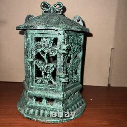Antique Vintage Japanese Cast Iron Candle Lantern 9