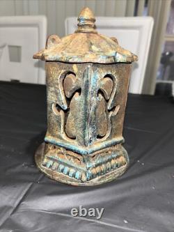 Antique Vintage Japanese Cast Iron Candle Lantern 9