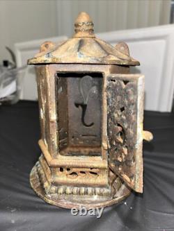 Antique Vintage Japanese Cast Iron Candle Lantern 9