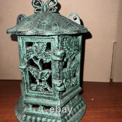 Antique Vintage Japanese Cast Iron Candle Lantern 9