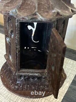 Antique Vintage Japanese Cast Iron Candle Lantern 9