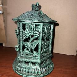 Antique Vintage Japanese Cast Iron Candle Lantern 9