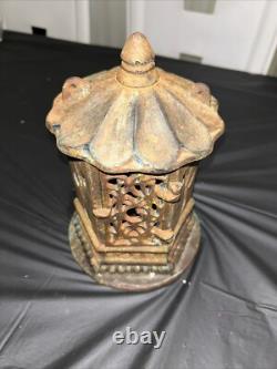 Antique Vintage Japanese Cast Iron Candle Lantern 9