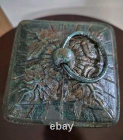 Antique Vintage Japanese Cast Iron Candle Lantern 9