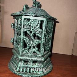 Antique Vintage Japanese Cast Iron Candle Lantern 9