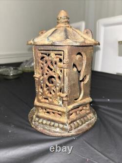 Antique Vintage Japanese Cast Iron Candle Lantern 9