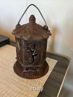 Antique Vintage Japanese Cast Iron Candle Lantern 9