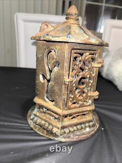 Antique Vintage Japanese Cast Iron Candle Lantern 9