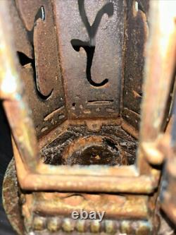 Antique Vintage Japanese Cast Iron Candle Lantern 9