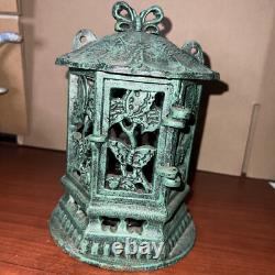 Antique Vintage Japanese Cast Iron Candle Lantern 9