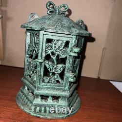 Antique Vintage Japanese Cast Iron Candle Lantern 9