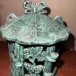 Antique Vintage Japanese Cast Iron Candle Lantern 9