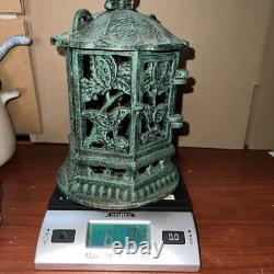 Antique Vintage Japanese Cast Iron Candle Lantern 9