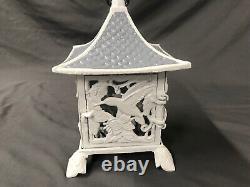 Antique/Vintage Japanese-Style Pagoda Citronella Candle Lantern with Hummingbirds