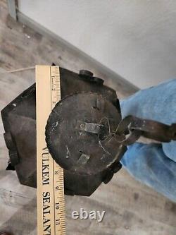 Antique Vintage Lantern Black Iron Pendant Chandelier Glass Orange Gothic Light