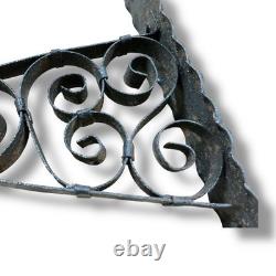 Antique Vintage Lantern Black Iron Pendant Chandelier Scrolled Glass Small