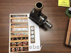 Antique Vintage Magic Lantern Slide Projector Colored slides