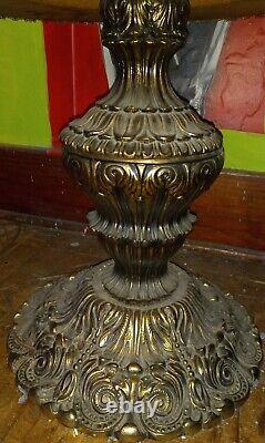 Antique Vintage Marble Table Lamp Jeweled Hollywood floor lamp red 7 lights