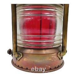 Antique Vintage Meteorite 121389 Ship Lantern Copper Red Glass Nautical Maritime
