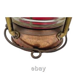 Antique Vintage Meteorite 121389 Ship Lantern Copper Red Glass Nautical Maritime