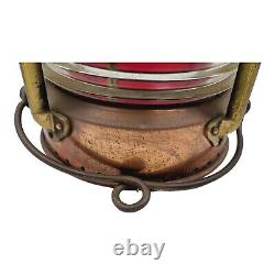 Antique Vintage Meteorite 121389 Ship Lantern Copper Red Glass Nautical Maritime