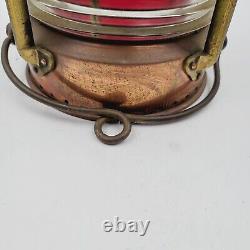 Antique Vintage Meteorite 121389 Ship Lantern Copper Red Glass Nautical Maritime