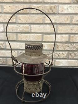 Antique Vintage Mopac Missouri Pacific Handlan Railroad Lantern Red Globe