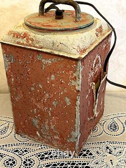 Antique Vintage Nautical Ship Marine Boat Lantern Light Red Lens Maritime Decor