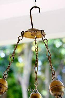 Antique Vintage Old Heavy Solid Brass Filigree Pendant Lamp Chandelier Lantern