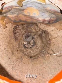 Antique Vintage Original HALLOWEEN Large 7 Paper Mache Pumpkin Jack-O-Lantern