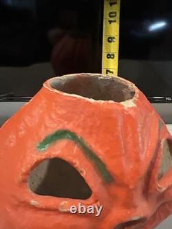 Antique Vintage Original HALLOWEEN Paper Mache Pumpkin Jack-O-Lantern