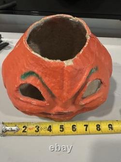 Antique Vintage Original HALLOWEEN Paper Mache Pumpkin Jack-O-Lantern