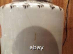 Antique Vintage Pair Chinese Republic Hand Painted Vase Lamps Geisha Students