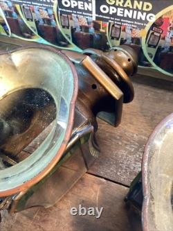 Antique Vintage Pair Coach Carriage Buggy Automobile Candle Lanterns Lamps