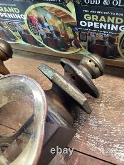 Antique Vintage Pair Coach Carriage Buggy Automobile Candle Lanterns Lamps