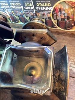 Antique Vintage Pair Coach Carriage Buggy Automobile Candle Lanterns Lamps
