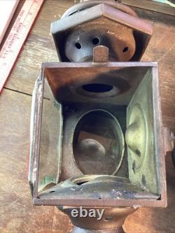 Antique Vintage Pair Coach Carriage Buggy Automobile Candle Lanterns Lamps
