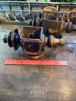 Antique Vintage Pair Coach Carriage Buggy Automobile Candle Lanterns Lamps