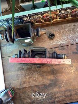 Antique Vintage Pair Coach Carriage Buggy Automobile Candle Lanterns Lamps
