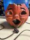 Antique Vintage Paper Mache Halloween Jack-O-lantern Pumpkin Lantern Light